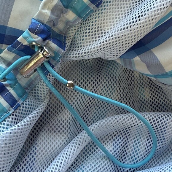 Lauren Ralph Lauren Active Plaid Zip Jacket XL Blue White Lightweight Mesh Lined - Picture 10 of 14